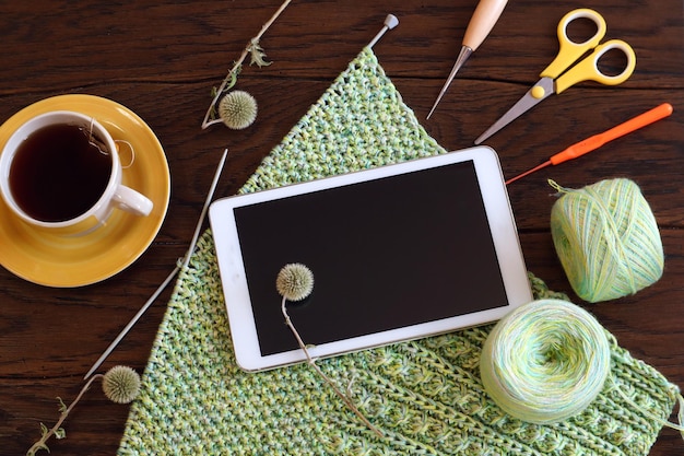 Zbliżenie haftu i nici